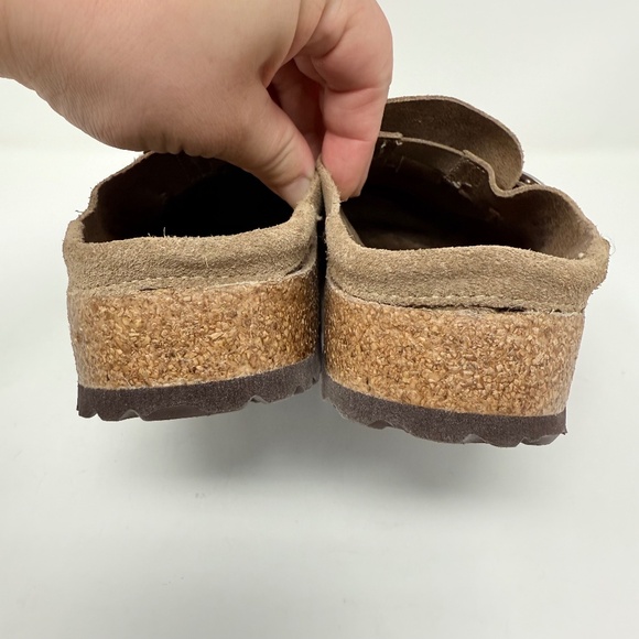 New Birkenstock Buckley Suede Leather Clogs Gray Taupe Sz 38 - Picture 7 of 12